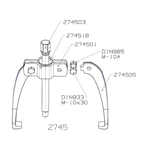 EXTRACTOR FORZA SERIE 2740 AUTOCENTRANTE LIGERO DE 2 PATAS
